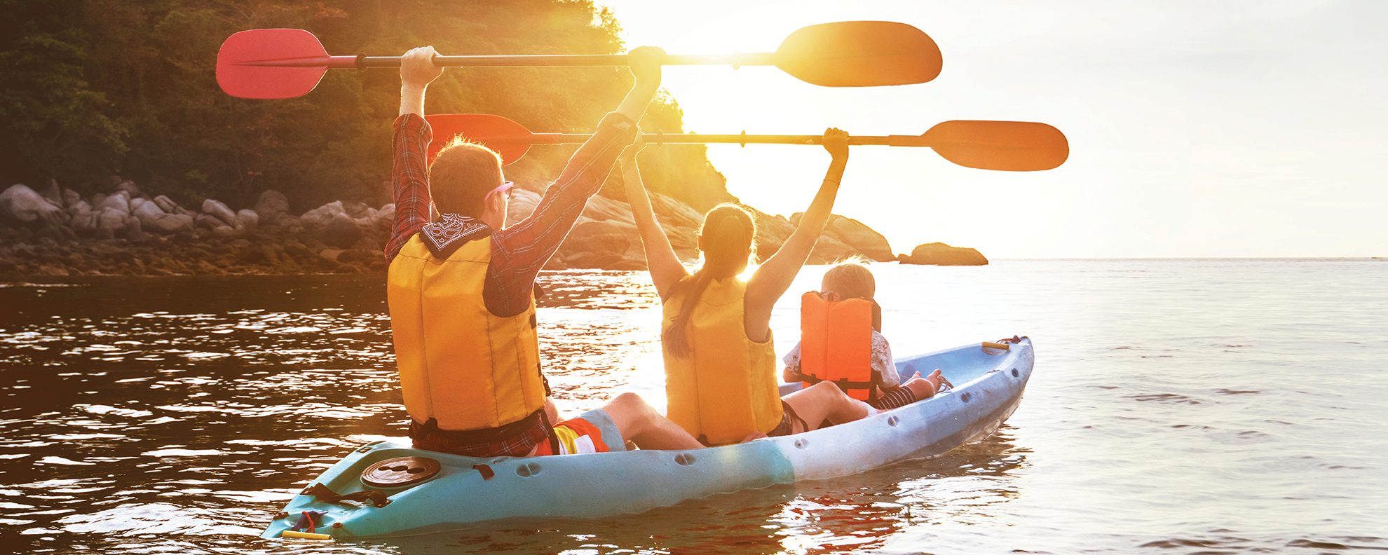 Family canoeing